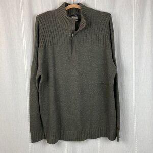 Columbia cowl neck, 1/4 zip button army green sweater XL